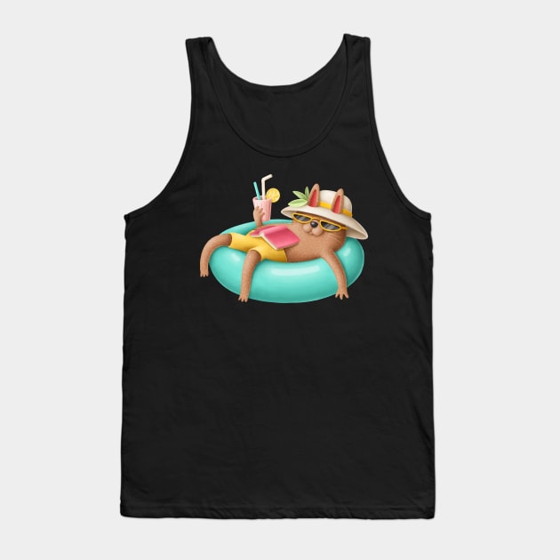 Cute cat Tank Top by King Tiger